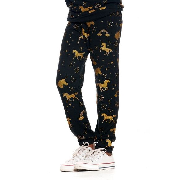 Chaser girls NWT golden unicorn Soft sparkle sweatpants rainbow Sz 12 - Picture 2 of 8
